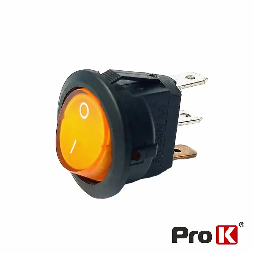 Interruptor Basculante LED 20A-12V On-Off Laranja 1