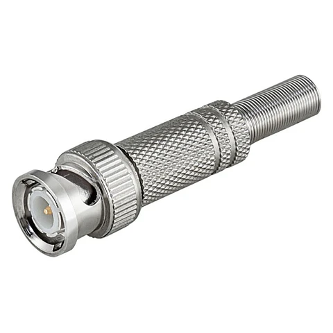 Ficha BNC Macho C/ Proteção Prateada  RG59