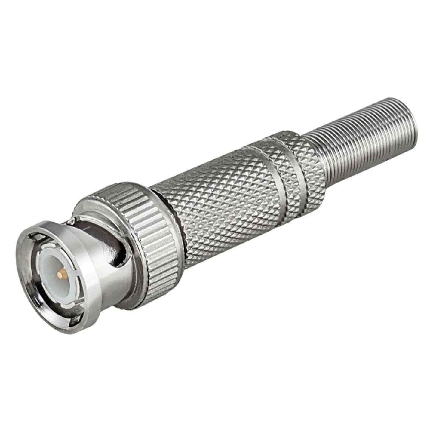 Ficha BNC Macho C/ Proteção Prateada  RG59 1