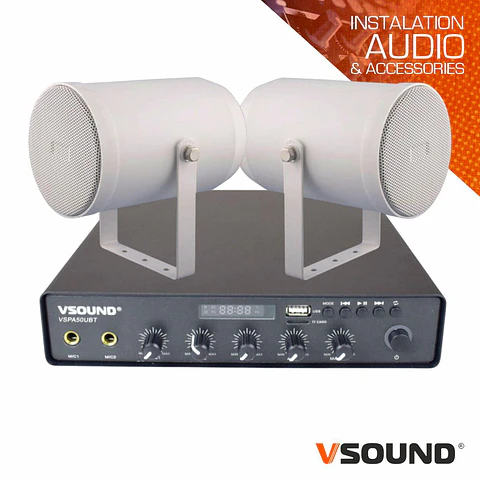 Sistema de Som Amplificado 50W 220V/12V FM/BT/USB/SD VSOUND