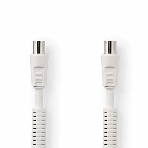 Cabo Coaxial Macho/Fêmea Branco 15m