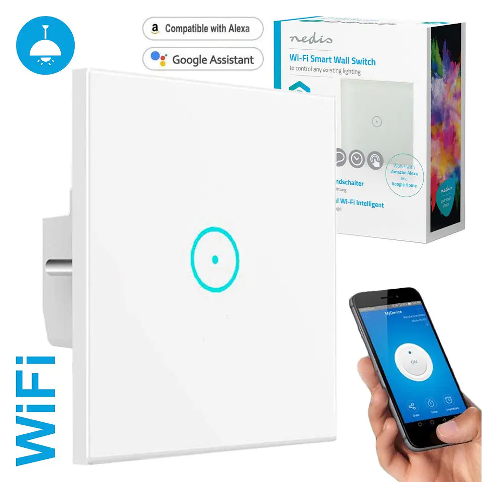INTERRUPTOR PAREDE WIFI C/ PAINEL TÁTIL 1