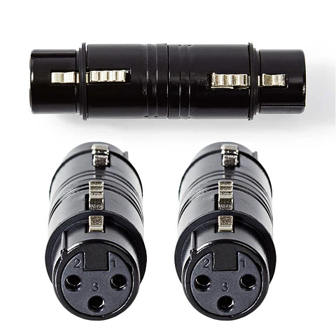 Ficha Adaptadora XLR 3P Fêmea / XLR 3P Fêmea