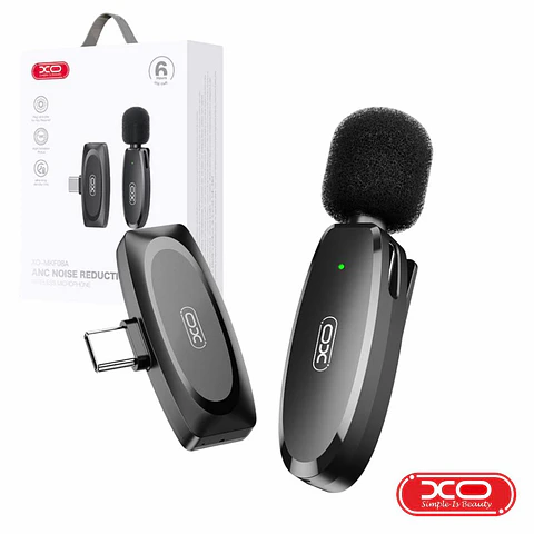 Microfone Lapela S/ fios C/ Receptor USB-C XO