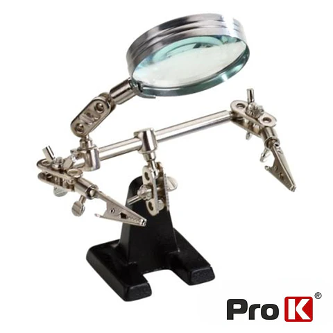 SUPORTE ARTICULADO C/ LUPA E PINÇAS CROCODILO PROK