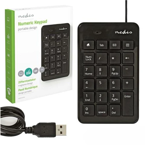 TECLADO NUMÉRICO USB PORTÁTIL 23 TECLAS C/ CABO 1.5M