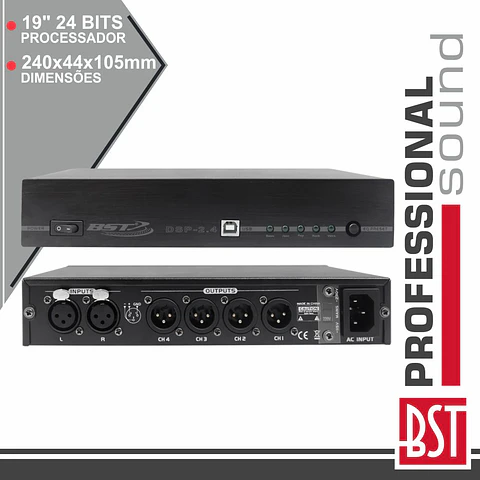 PROCESSADOR DE ÁUDIO DIGITAL 19" 24 BITS USB BST