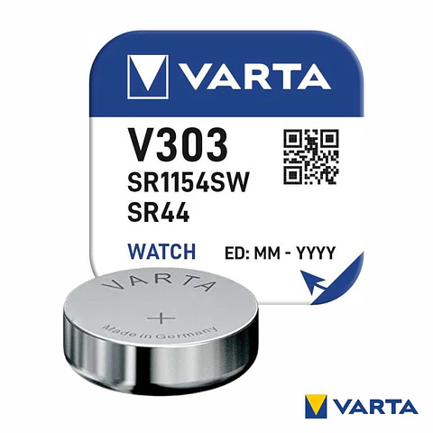 Pilha Óxido Prata Botão V303/SR1154SW/SR44 1.55V VARTA