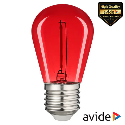 Lâmpada E27 1W 230V LED Filamento Vermelho 50lm AVIDE