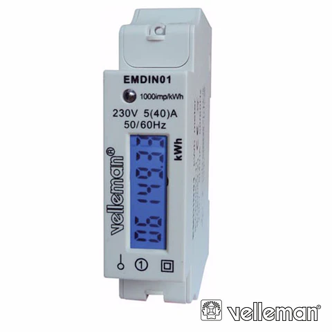 CONTADOR DE ENERGIA 230V/16A P/ MONTAGEM CALHA