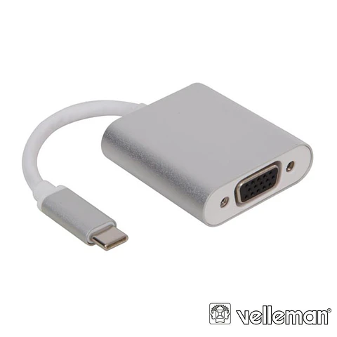 Cabo Adaptador USB-C 3.1/ VGA C/ Audio 1080p VELLEMAN
