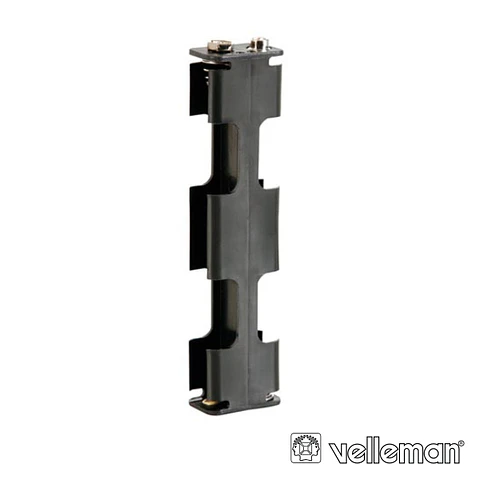 SUPORTE P/ 4 PILHAS AA C/ TERMINAIS SNAP VELLEMAN
