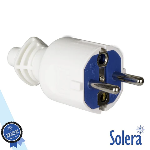 Ficha Schuko Macho 16A/250V Branco SOLERA
