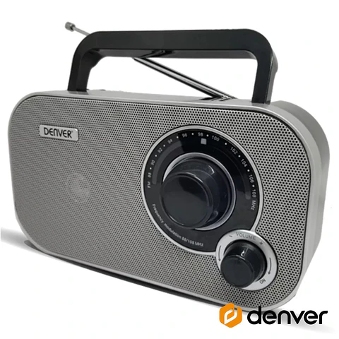 Rádio FM Portátil Cinza DENVER