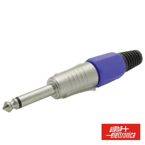 FICHA JACK 6.35MM MACHO AZUL PROFISSIONAL MN