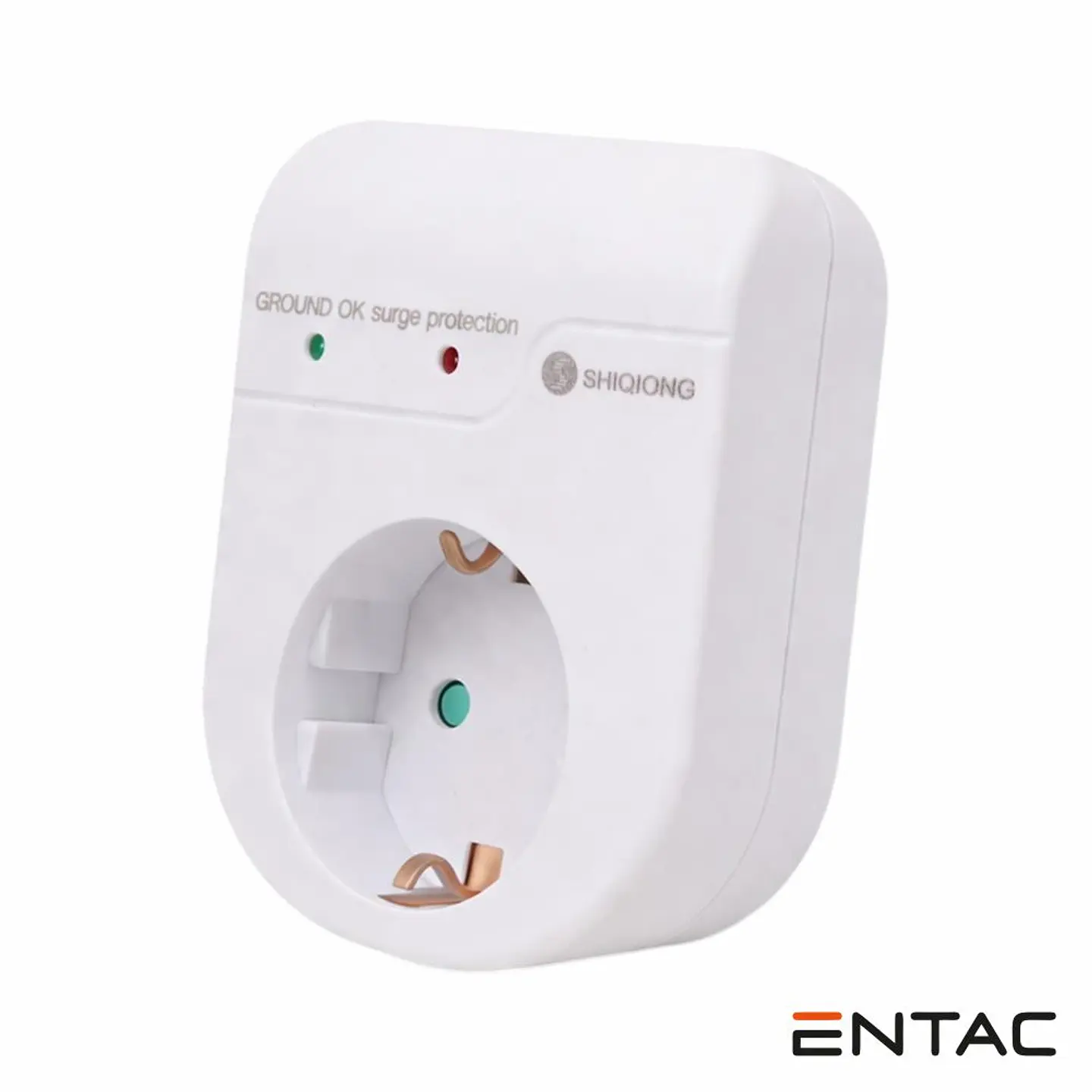 Ficha Elétrica Adaptadora 1x Schuko Proteção Branco ENTAC 1