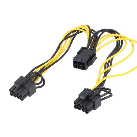 Cabo Alimentação PCI-E 6p Macho P/ 2 PCI-E 6p+2p Fêmea 0.15m