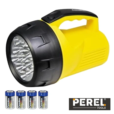 LANTERNA 16 LEDS POTENTES C/ 4 PILHAS PEREL