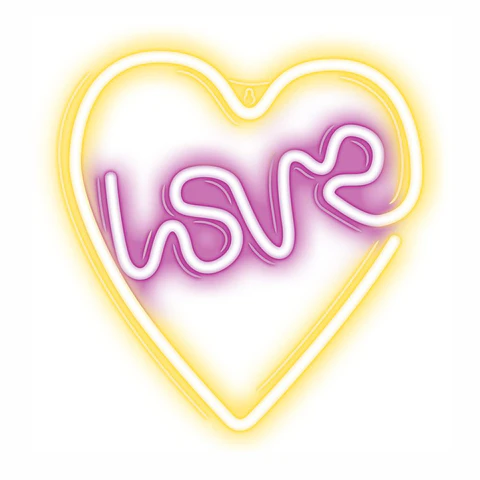 Luz LED Neon Em Forma de Coração C/ Letras LOVE