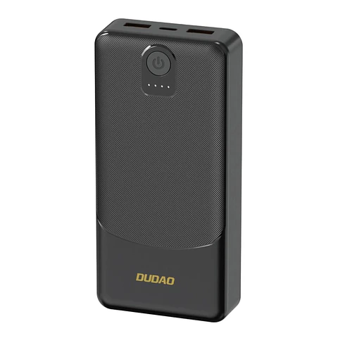 Powerbank 10000mAh C/ 2xUSB-A 1xUSB-C 2.4A Preto