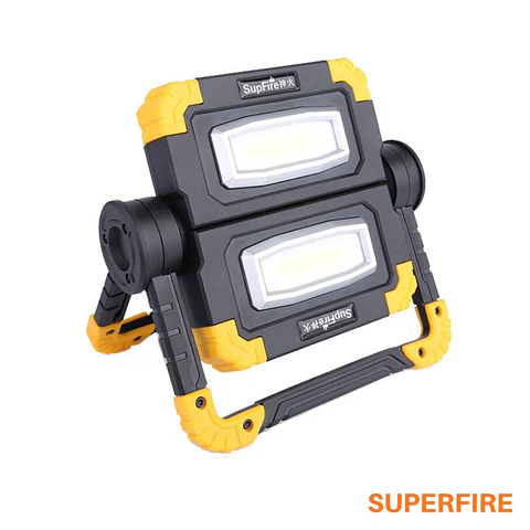 Foco LED COB Portátil Recarregável 2x10W 2000lm SUPERFIRE