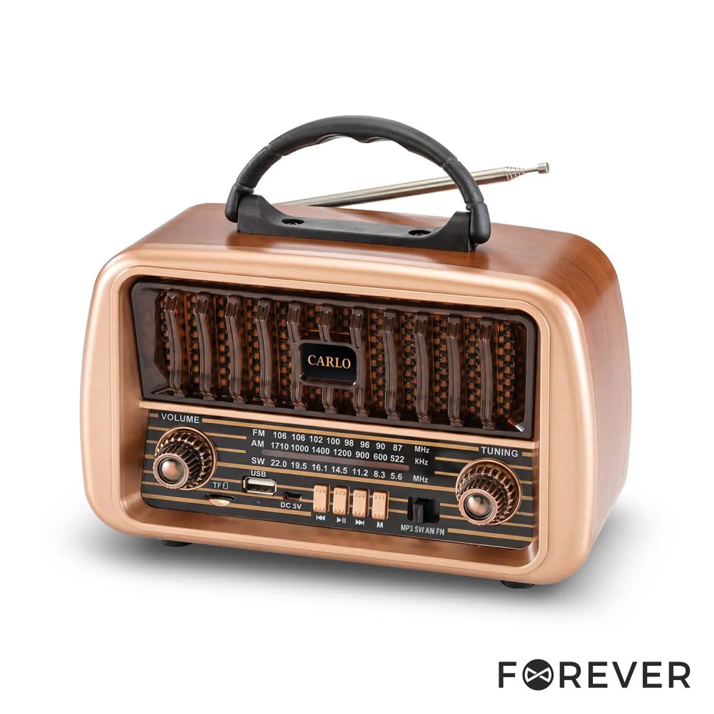 Rádio Portátil AM/FM/SW/BT Clássico FOREVER 1