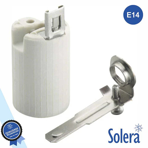 CASQUILHO P/ LÂMPADA VELA E14 BRANCO SOLERA