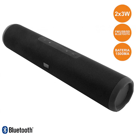 BARRA SOM S/FIOS USB/BT/FM/SD BATERIA 2X3W