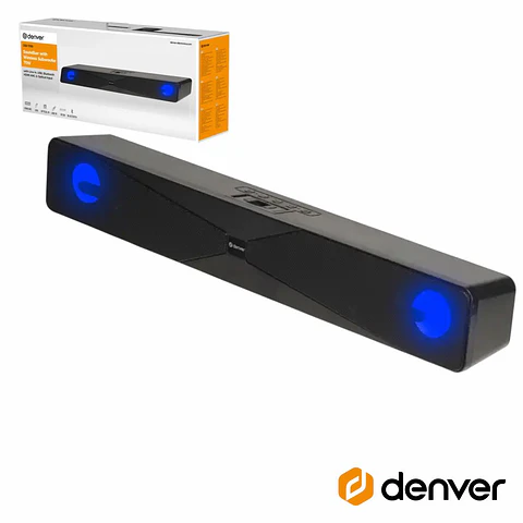 Barra Som Bluetooth 2x50W LED RGB DENVER