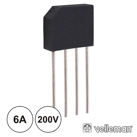 PONTE RECTIFICADORA 200V 6A RS603
