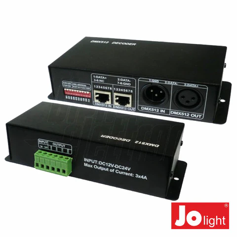 CONTROLADOR DMX P/ FITAS LED 3 CANAIS 12A JOLIGHT