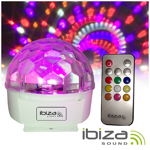 PROJETOR LUZ C/ 9 LEDS 12W RGBAW C/ COMANDO MIC IBIZA