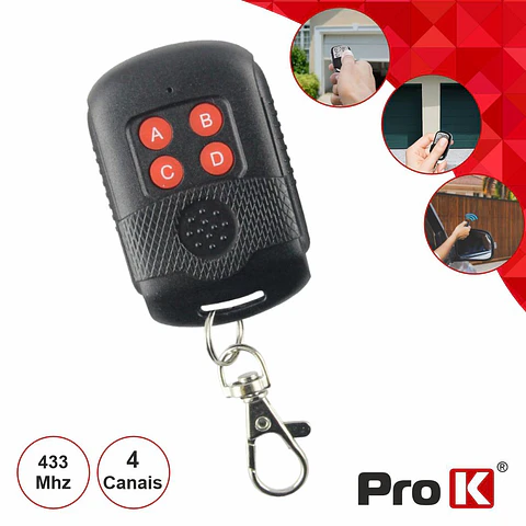 TELECOMANDO GARAGEM UNIVERSAL 4 CANAIS 433MHZ PROK