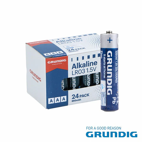 Pilha Alcalina LR03/AAA 1.5V 24x GRUNDIG