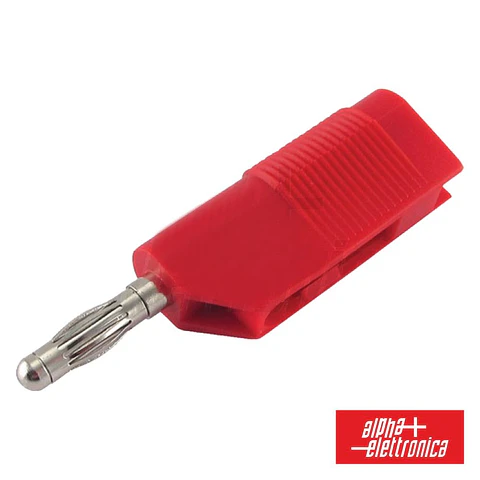 FICHA BANANA 4MM MACHO VERMELHO