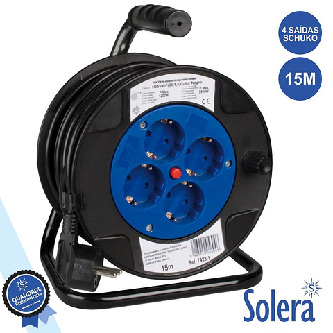 EXTENSÃO TOMADA ELÉTRICA C/ 4 SAÍDAS 15M SOLERA