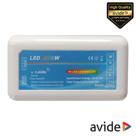 Controlador P/ Fita LEDS RGBW 12V/24V 24A AVIDE