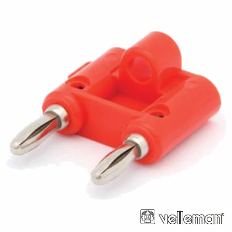 FICHA BANANA DUPLA 7MM VERMELHA VELLEMAN