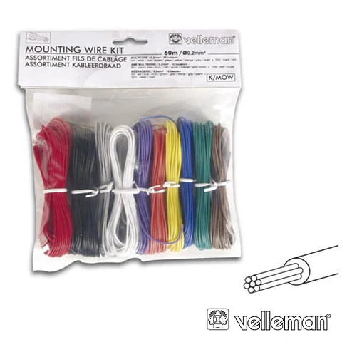 KIT DE FIOS MULT. 10 CORES P/ MONTAGENS ELECTRÓNICAS VELLEMA