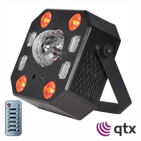 Projetor LED 5em1 Derby / Wash / UV / Laser / Strobe QTX