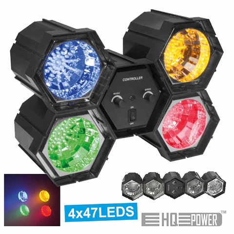 PROJETOR LUZ C/ 4 MÓDULOS 47 LEDS HQ POWER