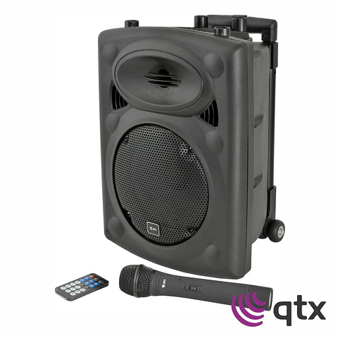 Coluna Amplificada 8" 50W BT/UHF/Bat/TWS QTX