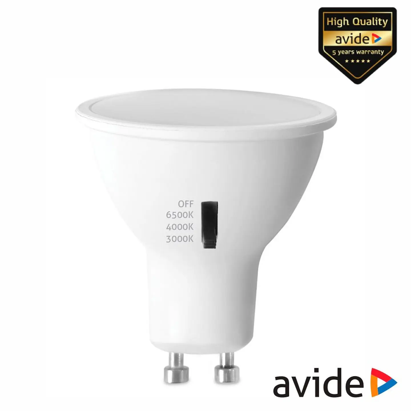 Lâmpada LED GU10 CCT 7W 630lm 38º AVIDE 1