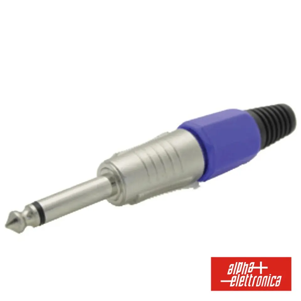 FICHA JACK 6.35MM MACHO AZUL PROFISSIONAL MN 1