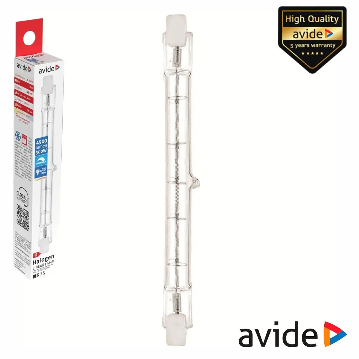 Lâmpada R7s / Forno/Frigorífico 300W 118mm 300°C AVIDE 1