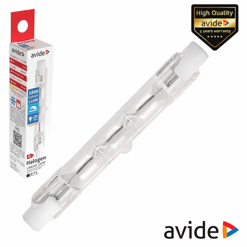 Lâmpada R7s P/ Forno/Frigorífico 120W 300°C AVIDE 1