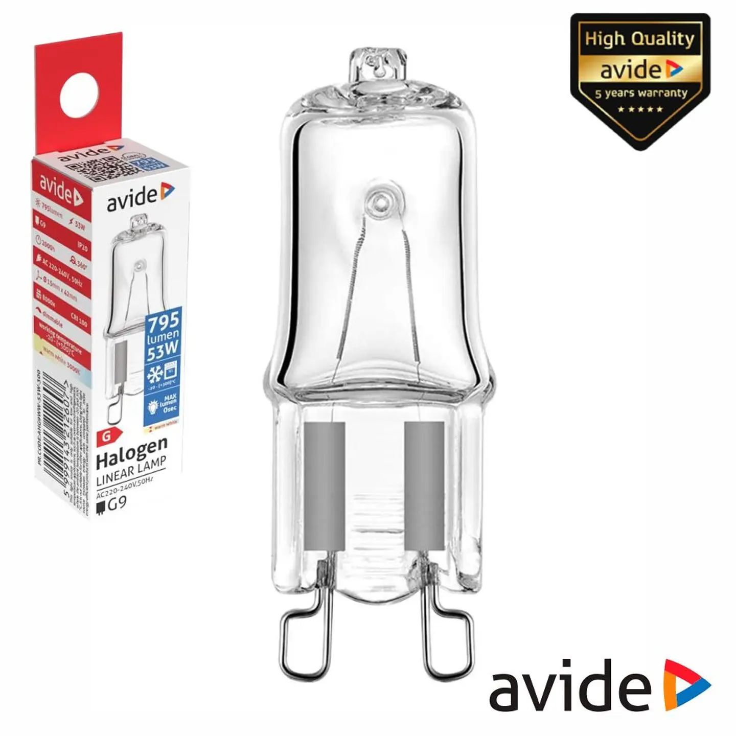 Lâmpada G9 P/ Forno/Frigorífico 53W 230V 300°C AVIDE 1