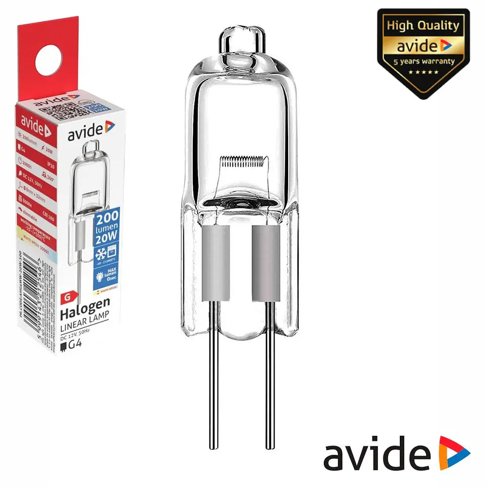 Lâmpada G4 P/ Forno/Frigorífico 20W 12V 300°C AVIDE 1