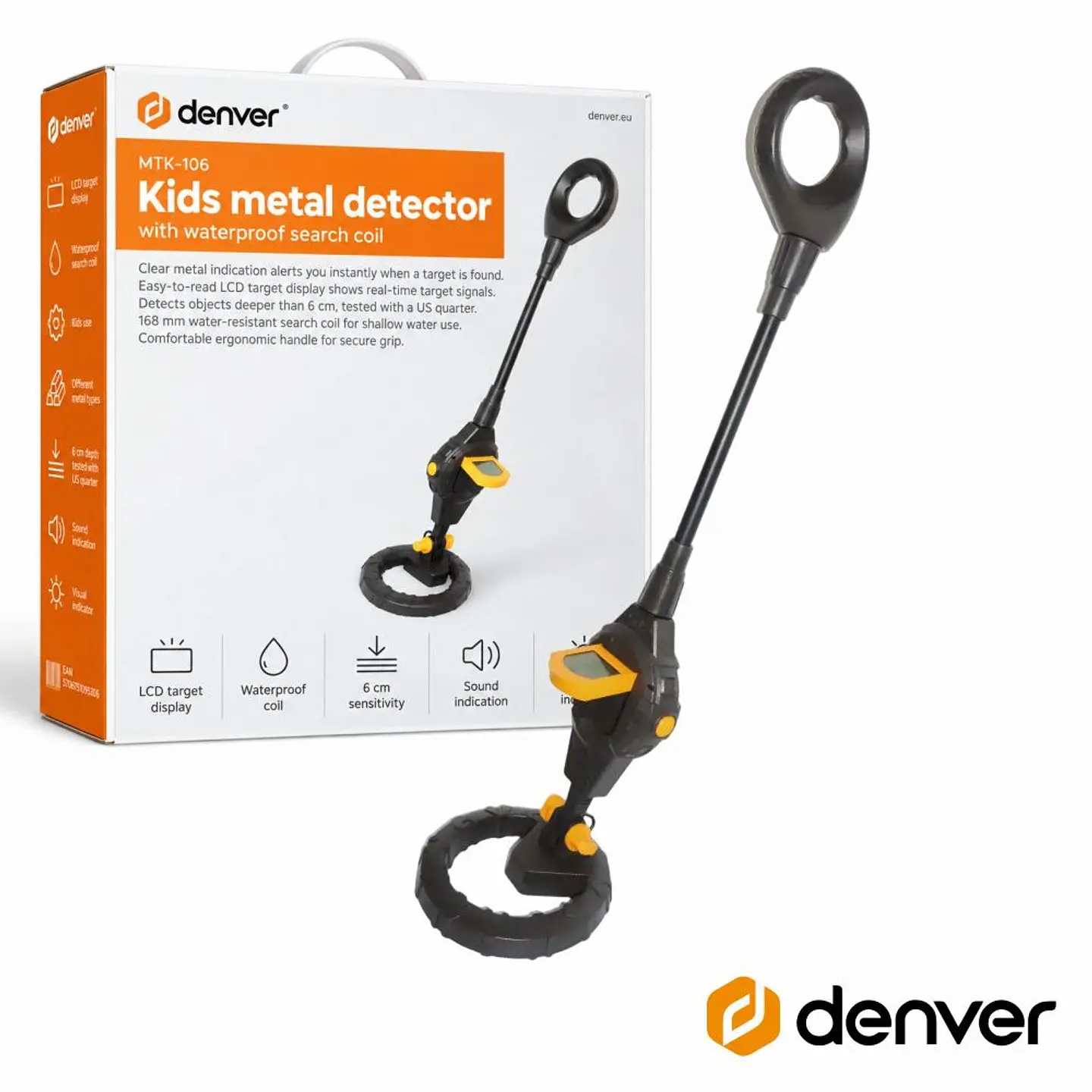 Detetor De Metais Infantil LCD Bobina 168mm DENVER 1