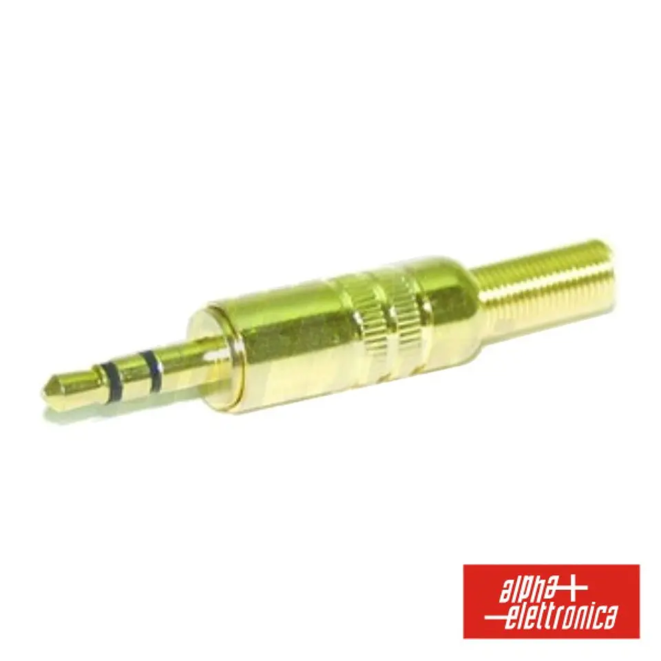 FICHA JACK 3.5MM MACHO STÉREO C/ PROTEÇÃO DOURADO 1